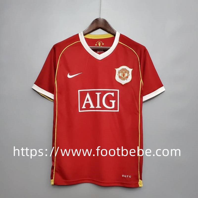 Maillot de foot vintage Manchester United 2006 2007 domicile rouge