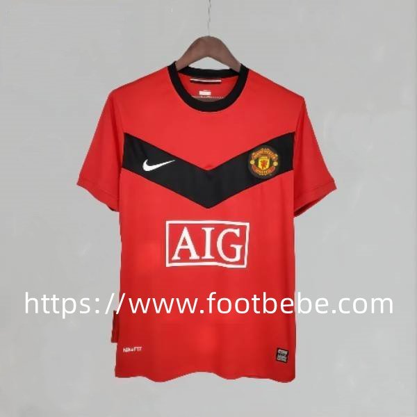 Maillot de foot vintage Manchester United 2009 2010 domicile rouge