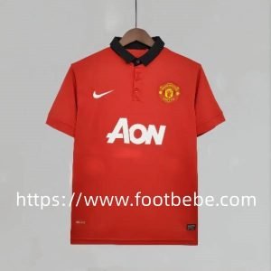 Maillot de foot vintage Manchester United 2013 2014 domicile rouge