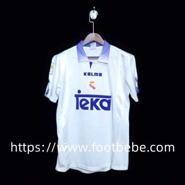 Maillot de foot vintage Real Madrid 1997 1998 domicile blanc