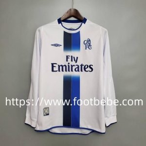 Maillot vintage Chelsea 2003 2005 manches longues exterieur blanc