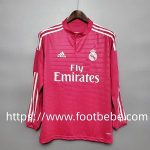 Maillot vintage Real Madrid 2014 2015 manches longues exterieur rouge