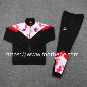 Ensemble veste AC Milan 2022 2023 Homme pas cher noir rose