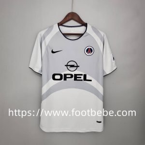 Maillot de foot vintage PSG 2001 2002 exterieur blanc