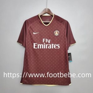Maillot de foot vintage PSG 2006 2007 exterieur rouge
