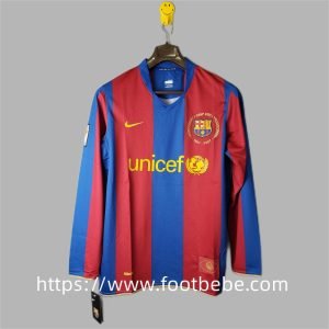 Maillot vintage Barcelone 2007 2008 domicile manches longues