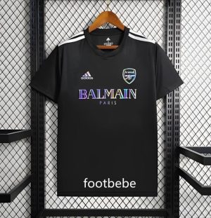 Maillot Arsenal x Balmain 2024 2025 noir T shirt