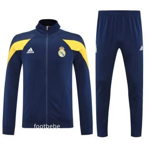 Ensemble veste Real Madrid 2025 2026 bleu royal jaune