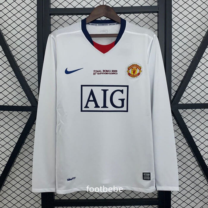 Maillot Manchester United vintage 2008 2009 exterieur Manches longues