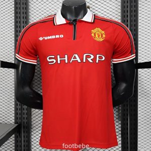 Maillot Match Manchester United Vintage 1998 1999 rouge