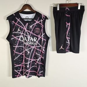 Ensemble PSG Jordan 2025 2026 concept noir Sans manches