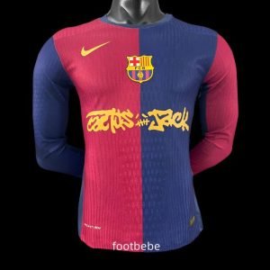 Maillot Match Barcelone 2024 2025 x Travis Scott domicile Manches longues