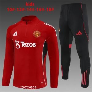 Survetement Manchester United Enfant 2025 2026 rouge
