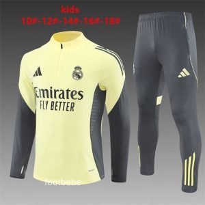 Survetement Real Madrid Enfant 2025 2026 Jaune