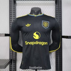 Maillot Match Manchester United 2025 2026 Third Noir Manches longues