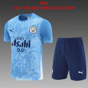 Ensemble Manchester City Enfant 2025 2026 Bleu camouflage