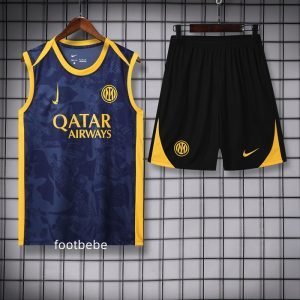 Ensemble Inter Milan 2025 2026 Bleu et Jaune Sans manches