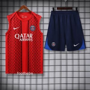 Ensemble PSG 2025 2026 Sans manches Concept Rouge