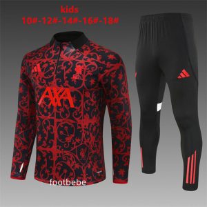 Survetement Liverpool Enfant 2025 2026 Rouge et noir