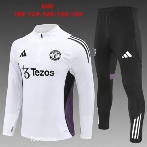 Survetement Manchester United Enfant 2025 2026 Blanc et violet