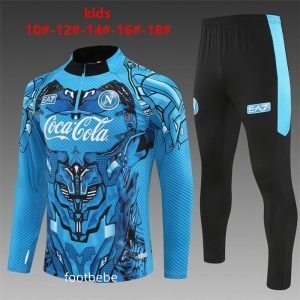 Survetement Naples Enfant 2025 2026 Bleu camouflage