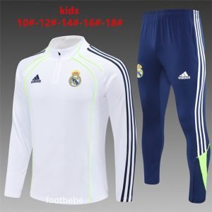 Survetement Real Madrid Enfant 2025 2026 Blanc Rétro