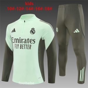 Survetement Real Madrid Enfant 2025 2026 Vert clair