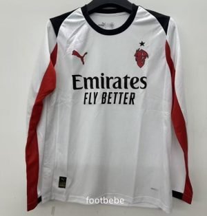 Maillot AC Milan 2025 2026 Blanc Manches longues