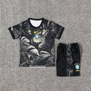Maillot Brésil Enfant 2025 2026 Noir Léopard