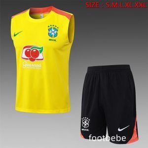 Ensemble Brésil 2025 2026 jaune Sans manches