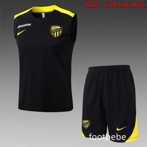 Ensemble Maillot Al-Ittihad 2025 2026 Noir sans manches