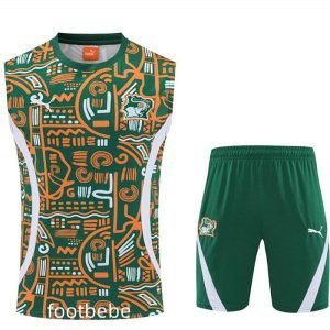 Ensemble Maillot Côte d'Ivoire 2025 2026 vert Sans manches