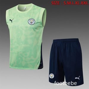 Ensemble Manchester City 2025 2026 Vert fluo sans manches