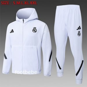 Ensemble Sweat capuche Real Madrid 2025 2026 Blanc