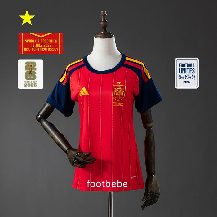 Maillot Espagne Femme Coupe du monde 2026 domicile