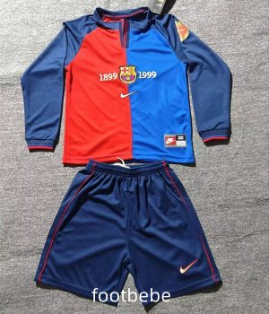 Maillot Vintage Barcelone Enfant 1999 2000 domicile manches longues