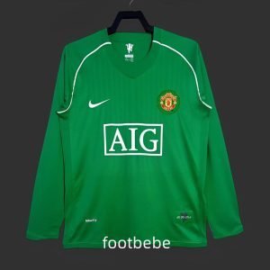 Maillot vintage Manchester United 2007 2008 manches longues vert