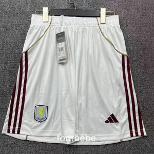 Short de foot Aston Villa 2025 2026 blanc