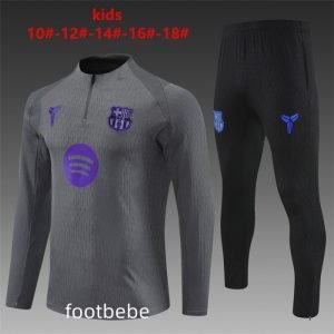 Survetement Barcelone Enfant 2025 2026 gris foncé