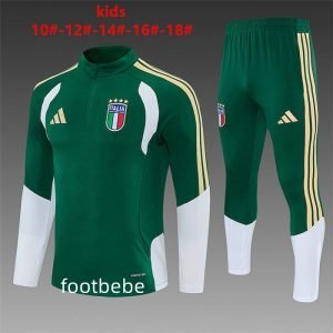 Survetement Italie Enfant 2026 2027 demi-zip vert