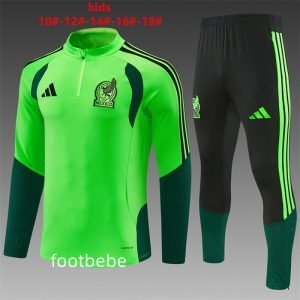 Survetement Mexique Enfant 2026 2027 demi-zip vert