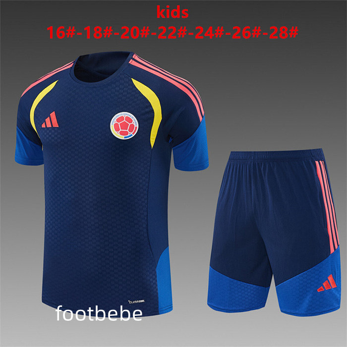 Ensemble Maillot Colombie Enfant 2026 2027 bleu royal