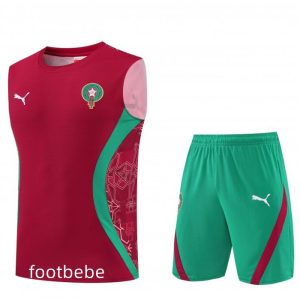 Ensemble Maroc 2026 2027 rouge Sans manches