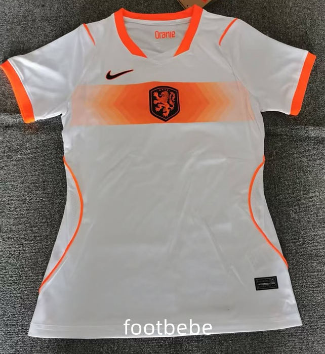 Maillot Pays Bas Femme Coupe du monde 2026 exterieur blanc