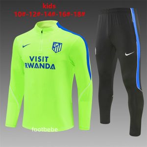 Survetement Atletico Madrid Enfant 2026 2027 Vert fluorescent