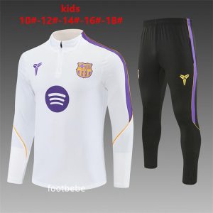 Survetement Barcelone Enfant 2026 2027 Blanc
