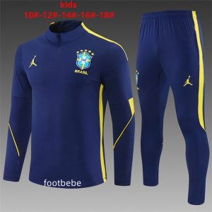 Survetement Brésil Enfant Jordan 2026 2027 bleu royal