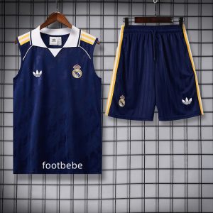 Ensemble Real Madrid 2026 2027 bleu foncé sans manches