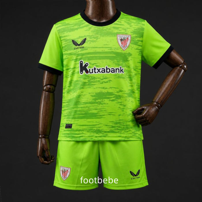 Maillot Athletic Bilbao Enfant 2026 2027 gardien de but Vert fluorescent