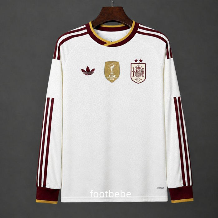 Maillot Espagne Coupe du monde 2026 exterieur manches longues Avec 2 étoiles
